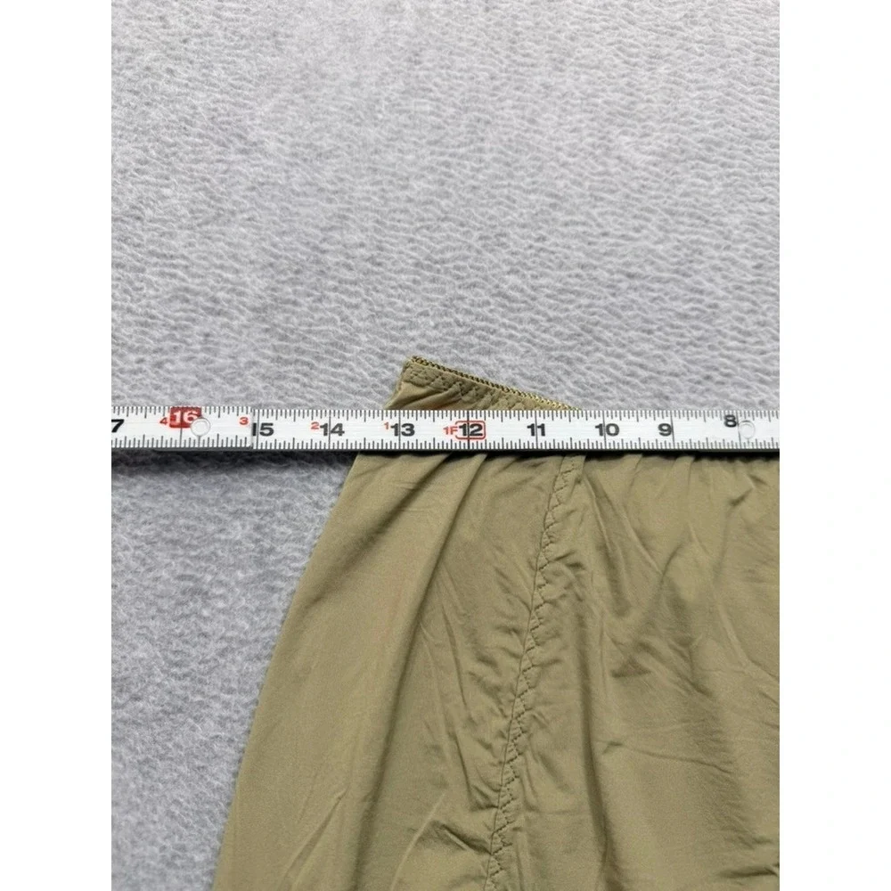 Free People Olive Green Half Slip White Floral Lace Trim Waist Mini Skirt XS